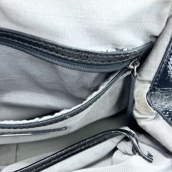 ELLIOTT LUCCA BLACK LEATHER PURSE BAG W/ TASSELS - Picture 11 of 12